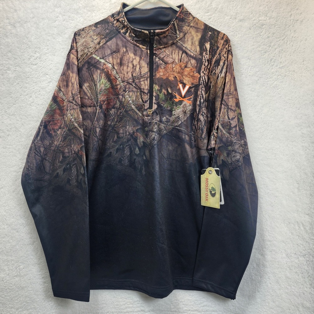 Colosseum Mens Mossy Oak‎ Camo Virginia Cavaliers Quarter Zip Pullover XL
